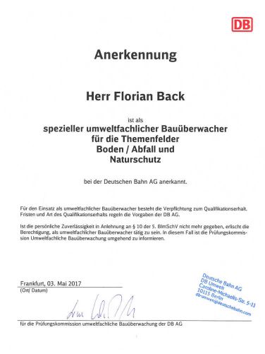 Anerkennung Back