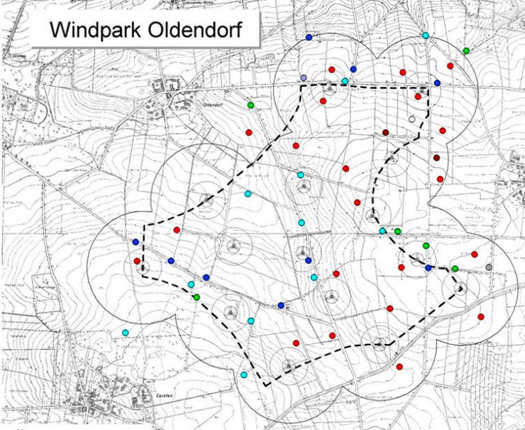 Karte Windpark Oldendoerf